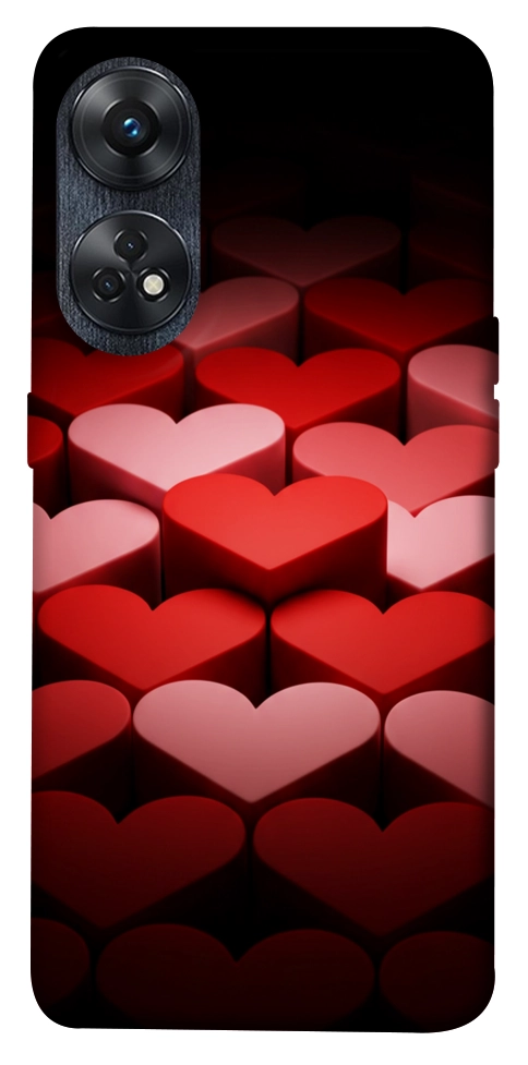 Чохол Hearts pattern для Oppo Reno 8 T 4G