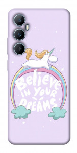 Чехол Believe in your dreams unicorn для Realme C65 4G