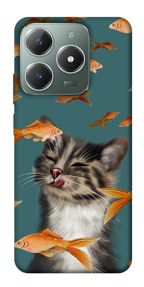 Чехол Cat with fish для Realme C61