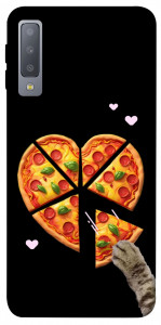 Чохол Pizza Love Cat для Galaxy A7 (2018)