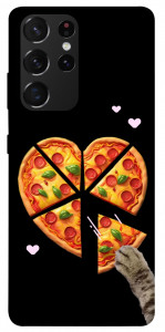 Чохол Pizza Love Cat для Galaxy S21 Ultra