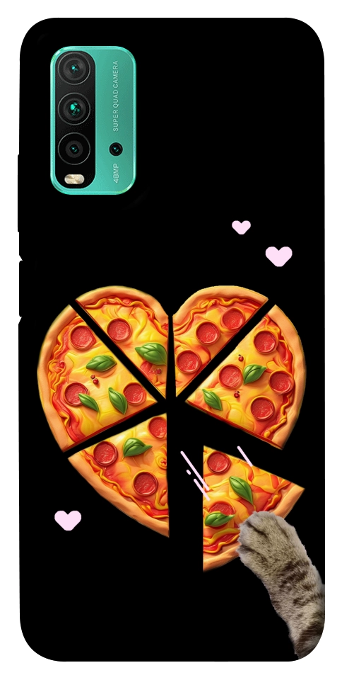 Чохол Pizza Love Cat для Xiaomi Redmi Note 9 4G