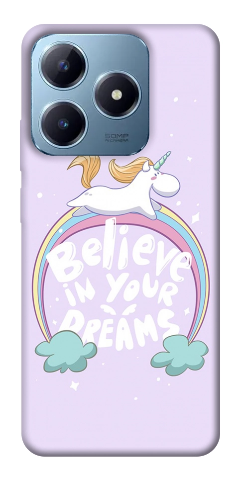 Чехол Believe in your dreams unicorn для Realme C63 4G