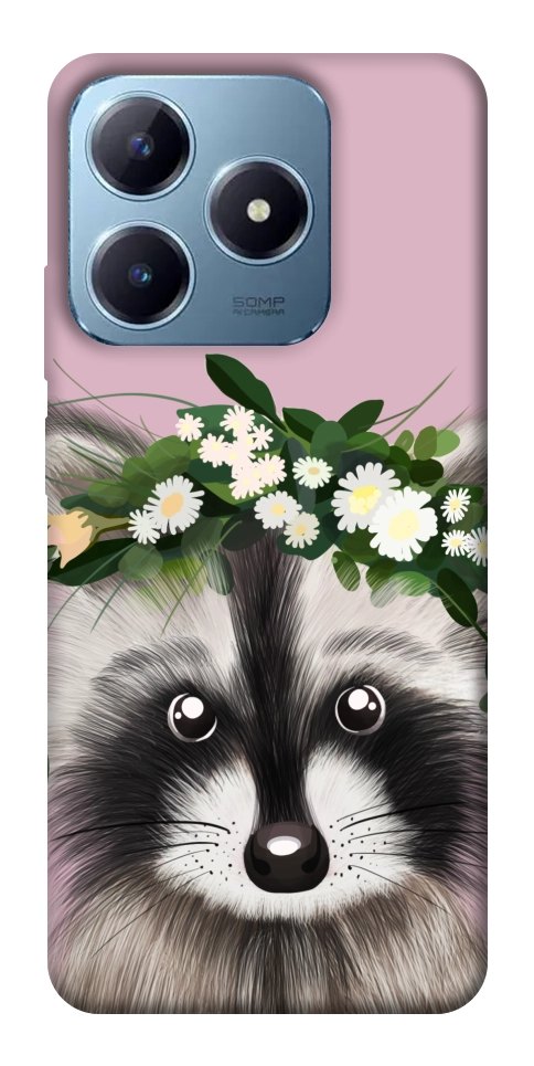 Чехол Raccoon in flowers для Realme C63 4G