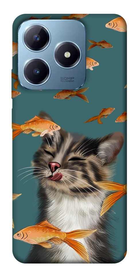 Чехол Cat with fish для Realme C63 4G