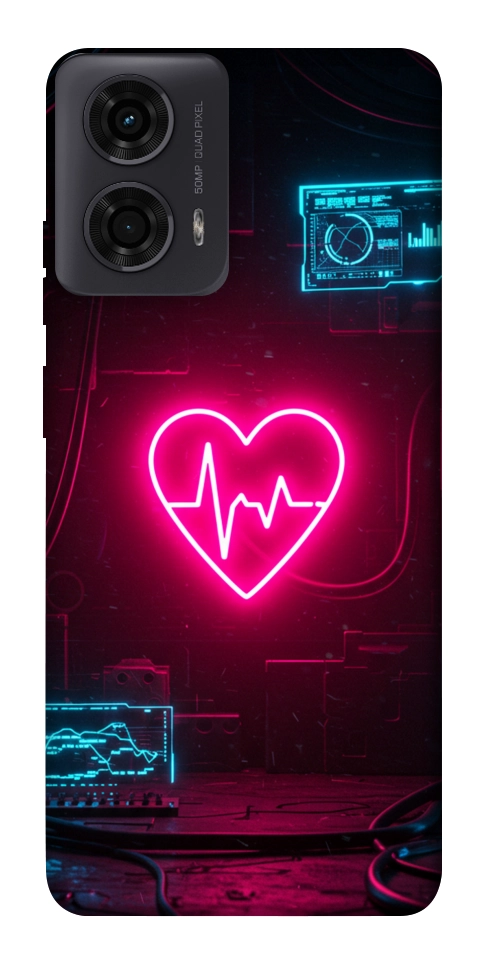 Чехол Neon heart для Motorola Moto G04