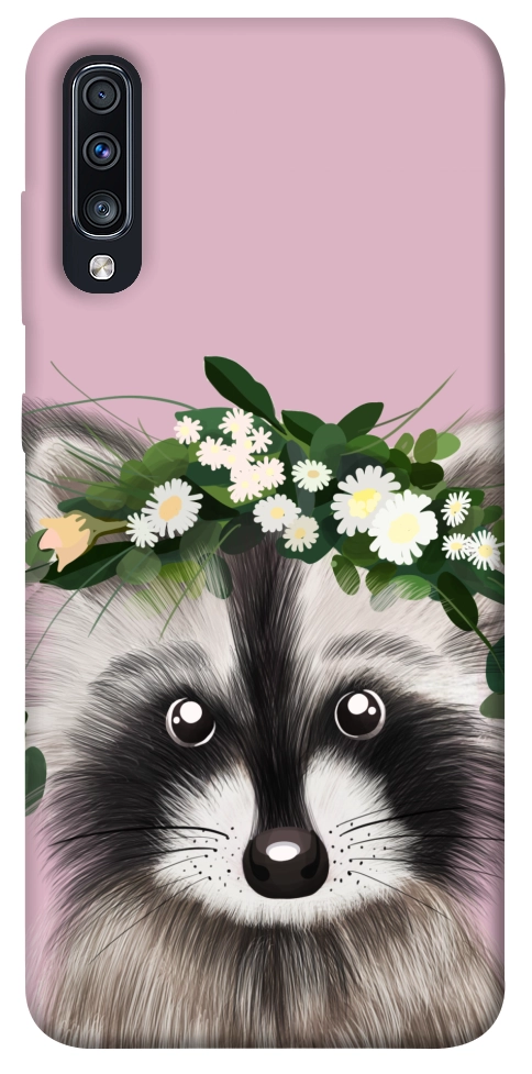 Чехол Raccoon in flowers для Galaxy A70s