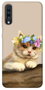 Чохол Cat in flowers для Galaxy A70s