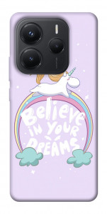 Чехол Believe in your dreams unicorn для Xiaomi Redmi Note 14 5G