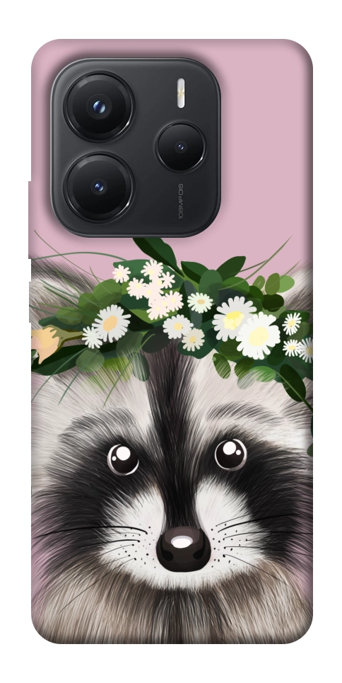 Чохол Raccoon in flowers для Xiaomi Redmi Note 14 5G