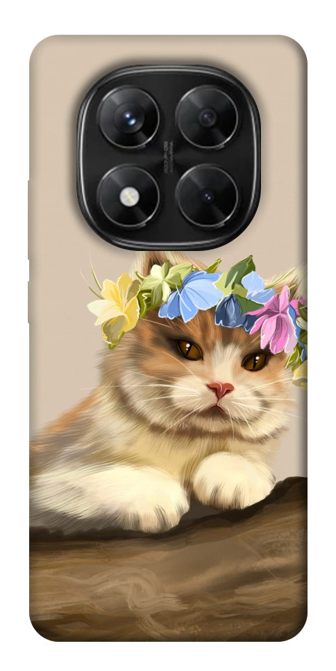 Чохол Cat in flowers для Xiaomi Redmi Note 14 Pro 5G