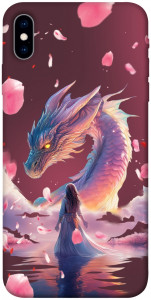 Чехол Girl and dragon для iPhone X