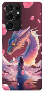 Чохол Girl and dragon для Galaxy S21 Ultra