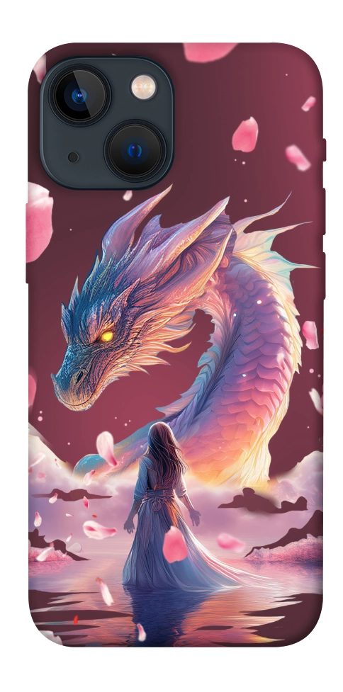 Чохол Girl and dragon для iPhone 13 mini