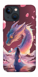 Чехол Girl and dragon для iPhone 13 mini