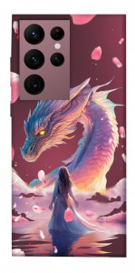 Чохол Girl and dragon для Galaxy S22 Ultra