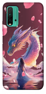 Чохол Girl and dragon для Xiaomi Redmi Note 9 4G