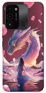 Чехол Girl and dragon для TECNO Spark 8C