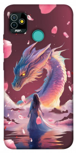 Чохол Girl and dragon для TECNO Pop 5