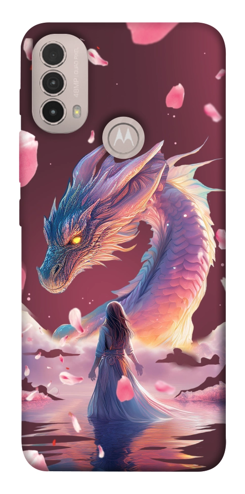 Чехол Girl and dragon для Motorola Moto E40