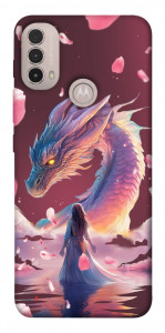 Чохол Girl and dragon для Motorola Moto E40