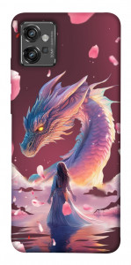 Чехол Girl and dragon для Motorola Moto G32