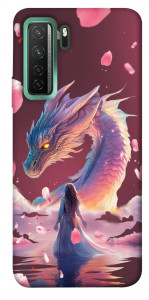 Чохол Girl and dragon для Huawei nova 7 SE