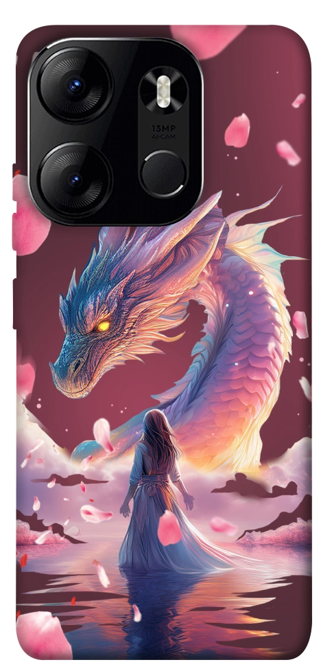 Чохол Girl and dragon для Tecno Spark Go 2023