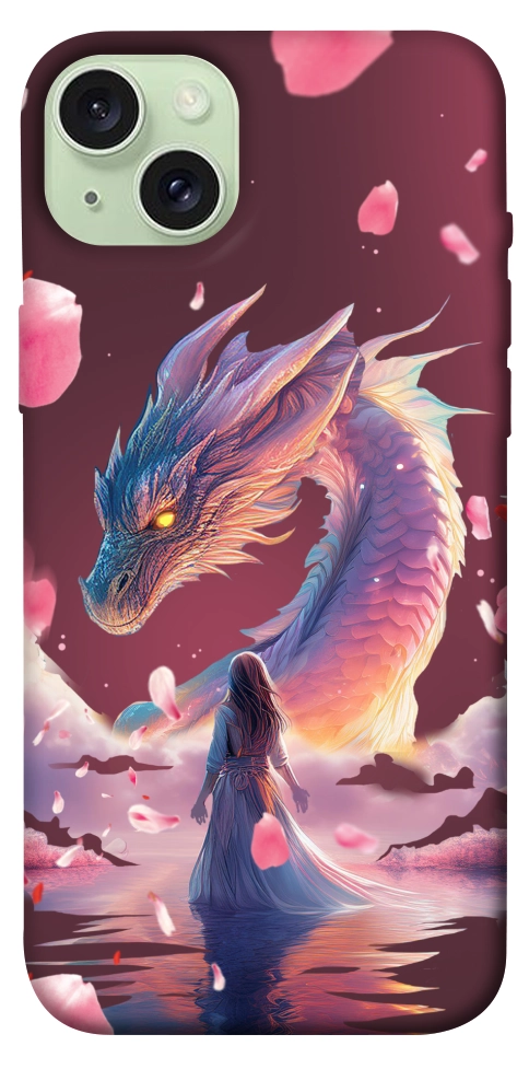 Чохол Girl and dragon для iPhone 15 Plus