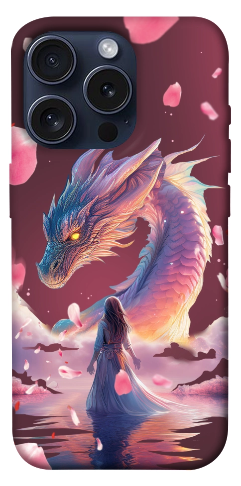 Чехол Girl and dragon для iPhone 15 Pro