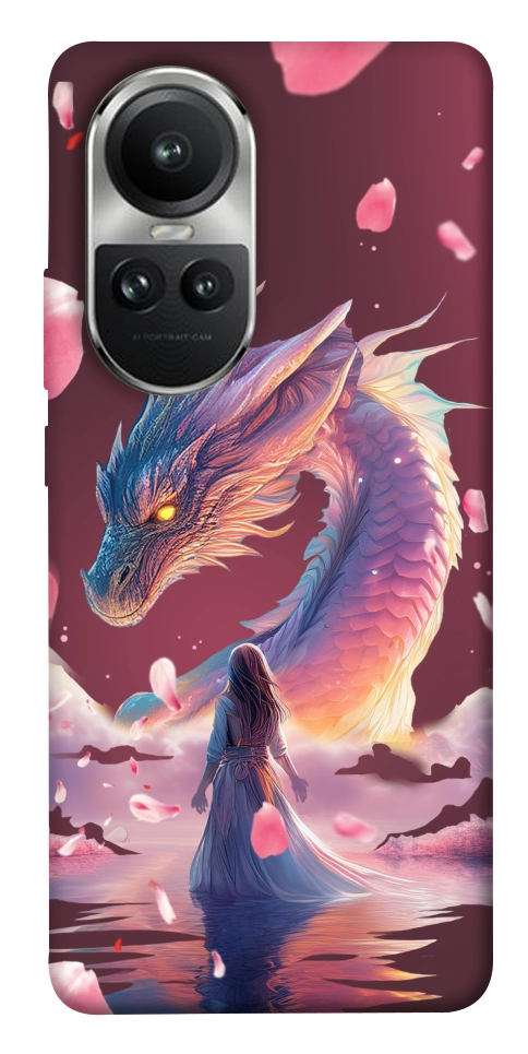 Чехол Girl and dragon для Oppo Reno 10