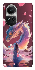 Чехол Girl and dragon для Oppo Reno10