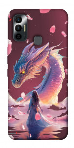 Чехол Girl and dragon для TECNO Spark 7