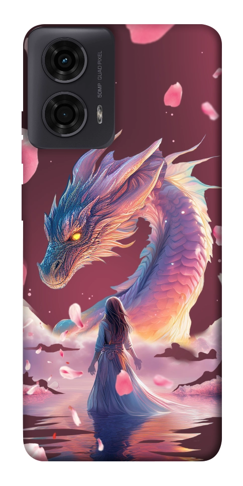 Чехол Girl and dragon для Motorola Moto G24