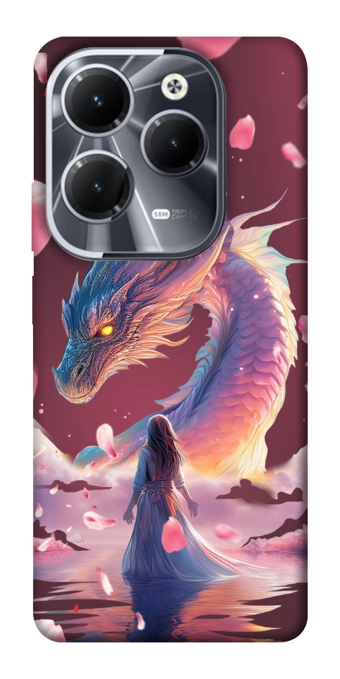 Чехол Girl and dragon для Infinix Hot 40 Pro