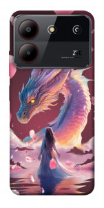 Чохол Girl and dragon для ZTE Blade A54 4G