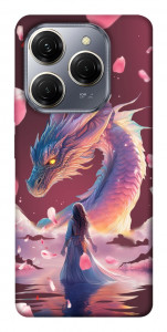 Чохол Girl and dragon для TECNO Spark 20 Pro