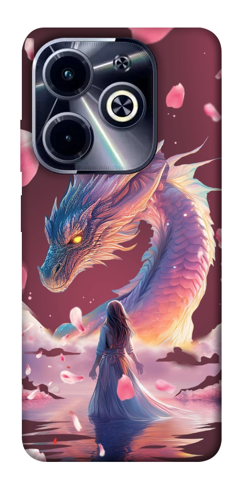 Чехол Girl and dragon для Infinix Hot 40i