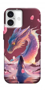 Чехол Girl and dragon для iPhone 16