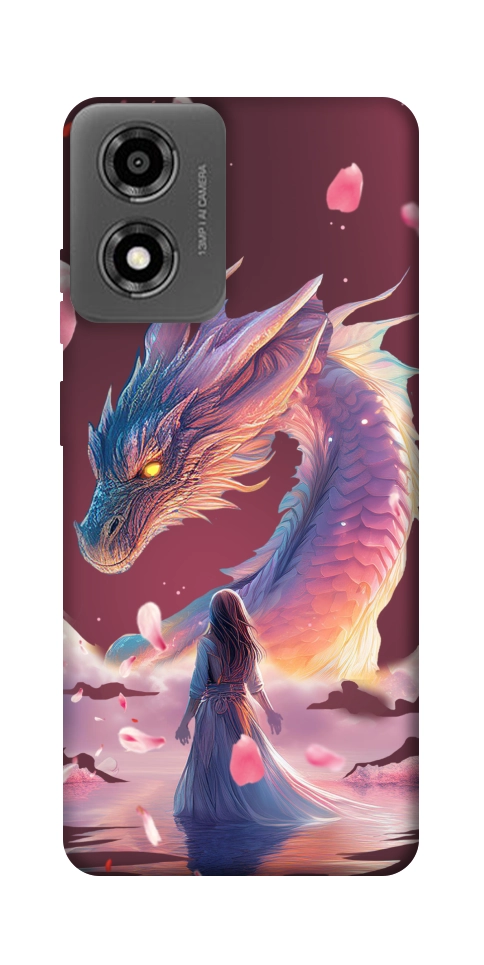 Чохол Girl and dragon для Motorola Moto E14