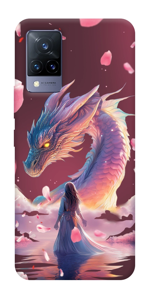 Чехол Girl and dragon для Vivo V21