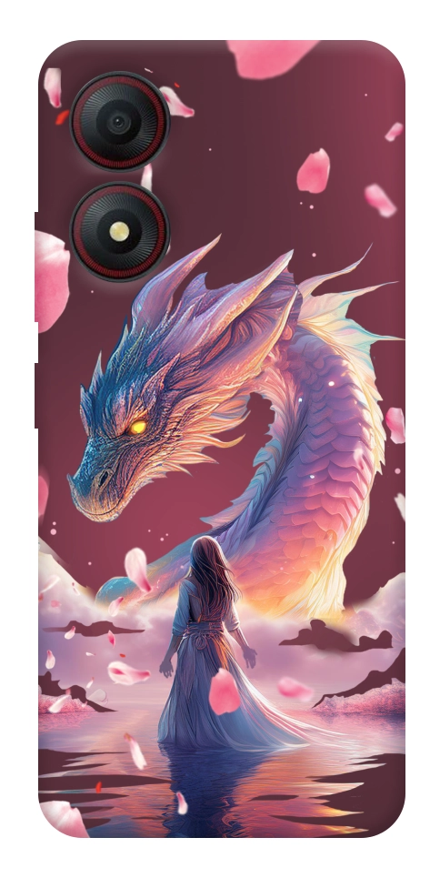 Чехол Girl and dragon для ZTE Blade A34 4G