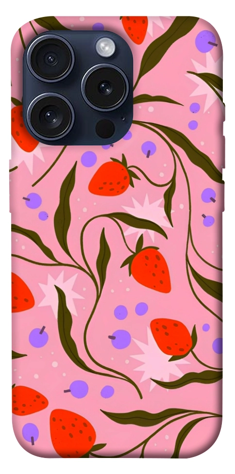 Чехол Strawberry pink для iPhone 15 Pro