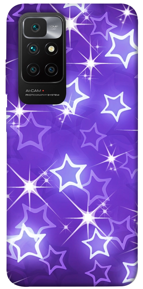 Чохол Purple sparkles для Xiaomi Redmi 10