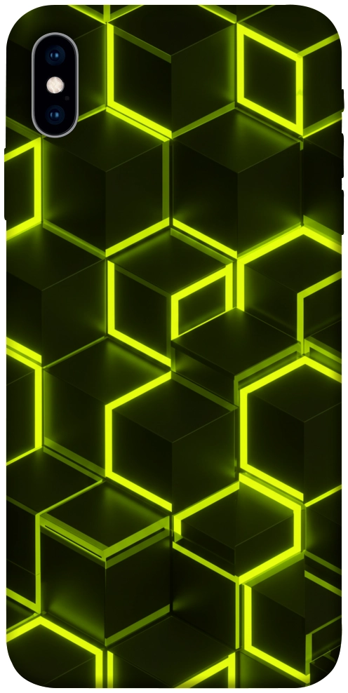 Чехол Neon hexagon для iPhone XS