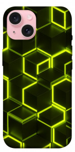 Чехол Neon hexagon для iPhone 15