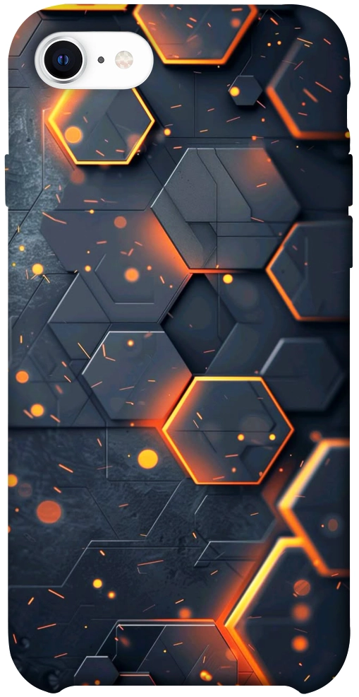 Чехол Burning hex pattern для iPhone SE (2020)