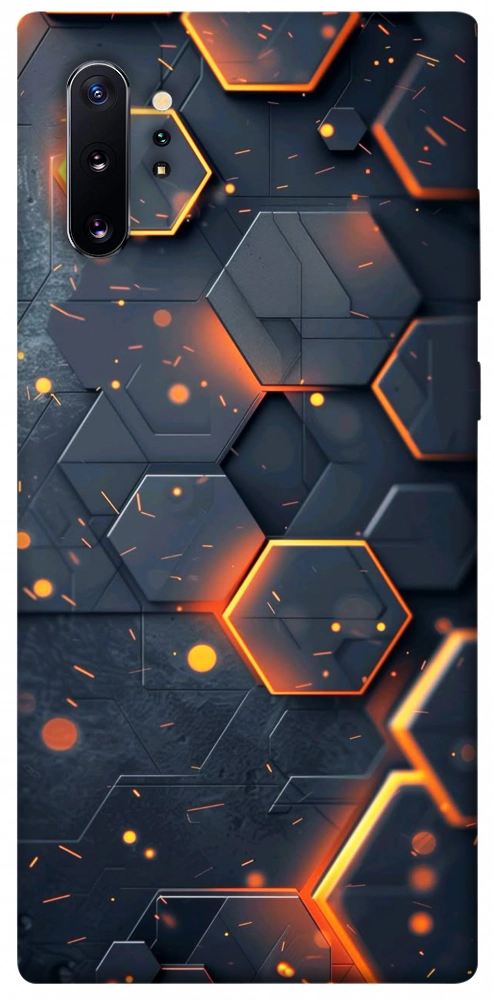 Чехол Burning hex pattern для Galaxy Note 10+ (2019)