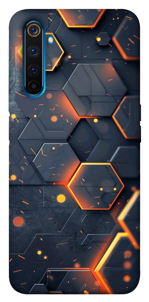 Чехол Burning hex pattern для Realme 6 Pro