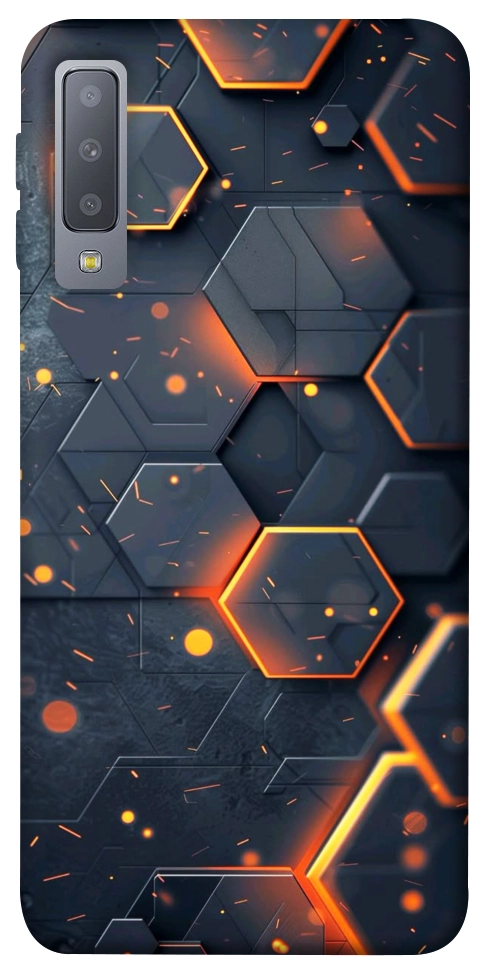 Чехол Burning hex pattern для Galaxy A7 (2018)